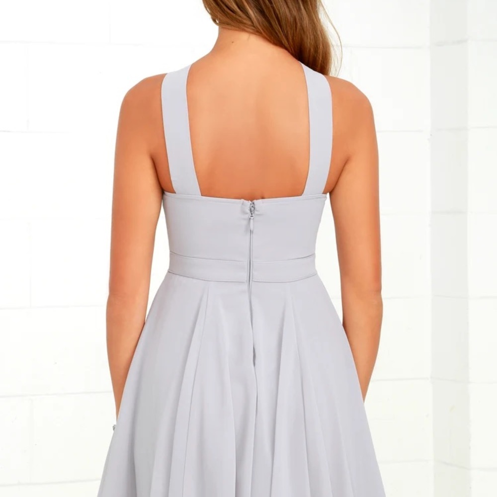 Lulu’s S Forevermore Grey Skater Dress - Picture 12 of 12